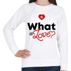 PRINTFASHION Twice: What is Love? - Női pulóver - Fehér