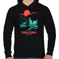 PRINTFASHION twin peaks - Férfi kapucnis pulóver - Fekete férfi pulóver, kardigán