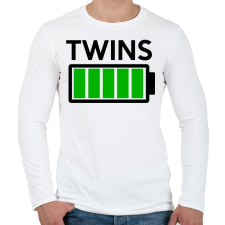 PRINTFASHION TWINS - Férfi hosszú ujjú póló - Fehér férfi póló