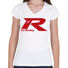 PRINTFASHION Type R for Racing - Női V-nyakú póló - Fehér