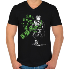 PRINTFASHION Tyrion pénzeső - Férfi V-nyakú póló - Fekete férfi póló