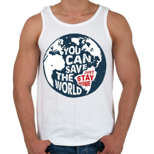 PRINTFASHION U can save the world!  - Férfi atléta - Fehér atléta, trikó