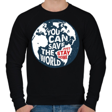 PRINTFASHION U can save the world!  - Férfi pulóver - Fekete férfi pulóver, kardigán