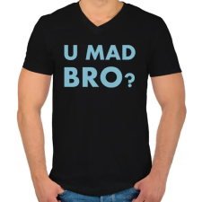 PRINTFASHION U mad bro? - Férfi V-nyakú póló - Fekete férfi póló