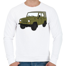 PRINTFASHION Uaz - Férfi pulóver - Fehér férfi pulóver, kardigán