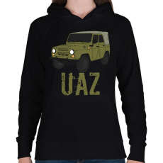 PRINTFASHION uaz - Női kapucnis pulóver - Fekete