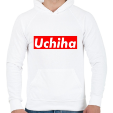 PRINTFASHION Uchiha - Férfi kapucnis pulóver - Fehér férfi pulóver, kardigán