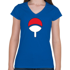 PRINTFASHION Uchiha jel - Női V-nyakú póló - Királykék női póló
