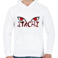 PRINTFASHION Ucsiha Itacsi eyes - Férfi kapucnis pulóver - Fehér férfi pulóver, kardigán