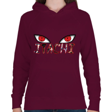 PRINTFASHION Ucsiha Itacsi eyes - Női kapucnis pulóver - Bordó
