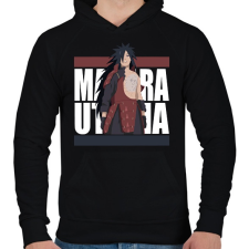 PRINTFASHION Ucsiha Madara - Férfi kapucnis pulóver - Fekete férfi pulóver, kardigán