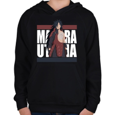 PRINTFASHION Ucsiha Madara - Gyerek kapucnis pulóver - Fekete gyerek pulóver, kardigán