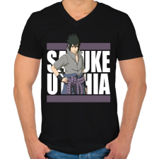 PRINTFASHION Ucsiha Szaszuke - Férfi V-nyakú póló - Fekete férfi póló