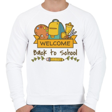 PRINTFASHION Üdv a suliban! - Férfi pulóver - Fehér