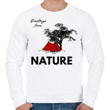 PRINTFASHION ÜDV A TERMÉSZETBEN - Férfi pulóver - Fehér férfi pulóver, kardigán