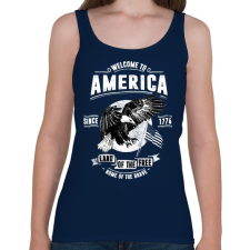 PRINTFASHION Üdv Amerikában - Női atléta - Sötétkék női trikó