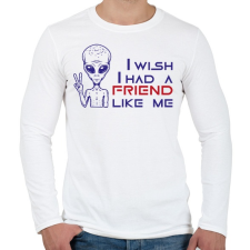 PRINTFASHION UFO barát - Férfi hosszú ujjú póló - Fehér férfi póló