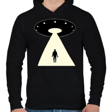 PRINTFASHION UFO - Férfi kapucnis pulóver - Fekete