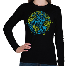 PRINTFASHION UFO Invázió - Női hosszú ujjú póló - Fekete női póló
