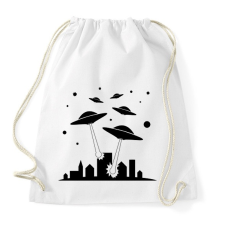 PRINTFASHION UFO invázió  - Sportzsák, Tornazsák - Fehér tornazsák