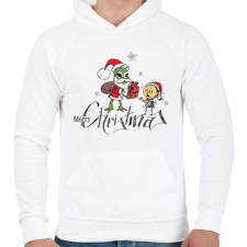 PRINTFASHION ufo karácsony - Férfi kapucnis pulóver - Fehér férfi pulóver, kardigán