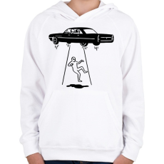 PRINTFASHION Ufó rablás - Gyerek kapucnis pulóver - Fehér