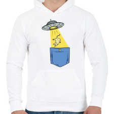 PRINTFASHION Ufós zsebminta - Férfi kapucnis pulóver - Fehér férfi pulóver, kardigán