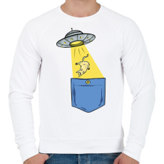 PRINTFASHION Ufós zsebminta - Férfi pulóver - Fehér