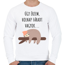 PRINTFASHION Úgy érzem, holnap fáradt vagyok - Férfi pulóver - Fehér férfi pulóver, kardigán
