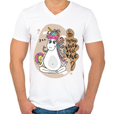 PRINTFASHION Ugyan kinek kell kávé? - Férfi V-nyakú póló - Fehér férfi póló
