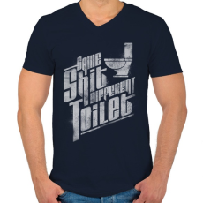 PRINTFASHION Ugyanaz a szar...  - Férfi V-nyakú póló - Sötétkék