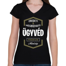 PRINTFASHION Ügyvéd prémium minőség - Női V-nyakú póló - Fekete női póló