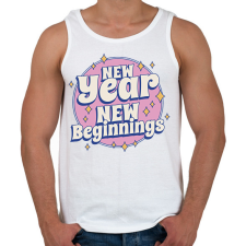 PRINTFASHION Új év, új kezdet - Férfi atléta - Fehér atléta, trikó
