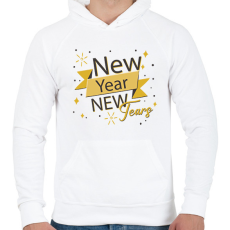 PRINTFASHION Új év, új könnyek - Férfi kapucnis pulóver - Fehér