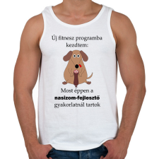 PRINTFASHION Új fitnesz programba kezdtem - Férfi atléta - Fehér atléta, trikó