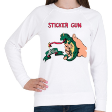 PRINTFASHION Új ragasztópiszotly  - Női pulóver - Fehér