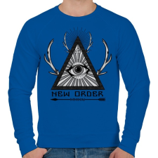 PRINTFASHION Új rend  - Férfi pulóver - Királykék férfi pulóver, kardigán