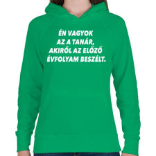 PRINTFASHION Új tanár - Női kapucnis pulóver - Zöld női pulóver, kardigán