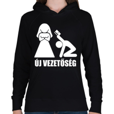 PRINTFASHION Új vezetőség - Női kapucnis pulóver - Fekete