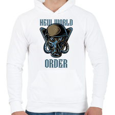 PRINTFASHION ÚJ VILÁGREND - Férfi kapucnis pulóver - Fehér férfi pulóver, kardigán