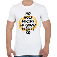 PRINTFASHION Újságíró kérdések - Férfi póló - Fehér