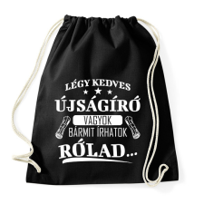 PRINTFASHION Újságíró vagyok - Sportzsák, Tornazsák - Fekete tornazsák