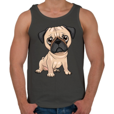 PRINTFASHION Ülő mopsz - Férfi atléta - Sötétszürke atléta, trikó