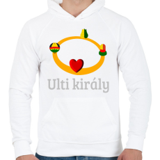 PRINTFASHION Ulti király - Férfi kapucnis pulóver - Fehér