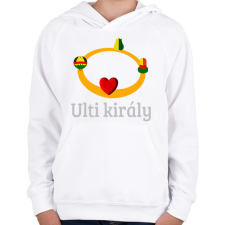 PRINTFASHION Ulti király - Gyerek kapucnis pulóver - Fehér gyerek pulóver, kardigán