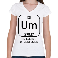 PRINTFASHION Um - the element - Női V-nyakú póló - Fehér női póló