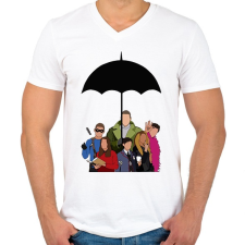 PRINTFASHION Umbrella Academy - Férfi V-nyakú póló - Fehér férfi póló