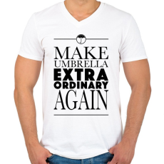 PRINTFASHION Umbrella Academy - Férfi V-nyakú póló - Fehér