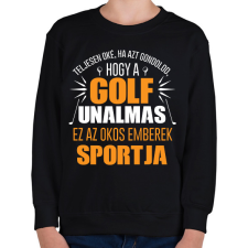 PRINTFASHION Unalmas a golf - Gyerek pulóver - Fekete gyerek pulóver, kardigán