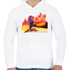 PRINTFASHION Undyne konyhája - Férfi kapucnis pulóver - Fehér